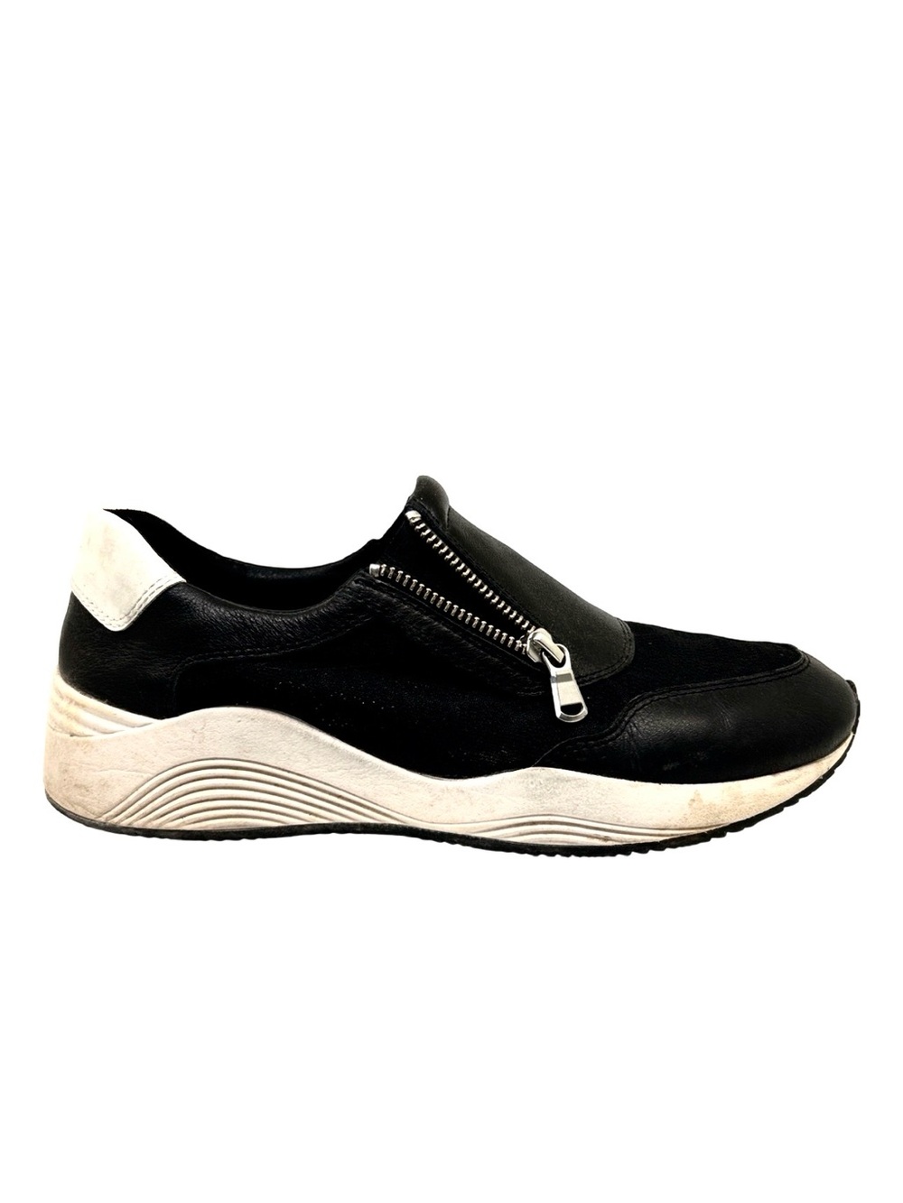 Women’s Geox Black Slip-On Zipper Sneaker